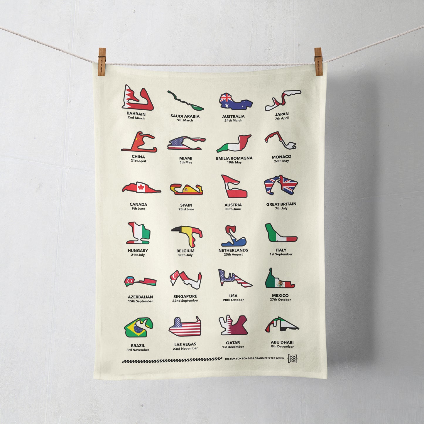 2024 Grand Prix Tea Towel - Flags