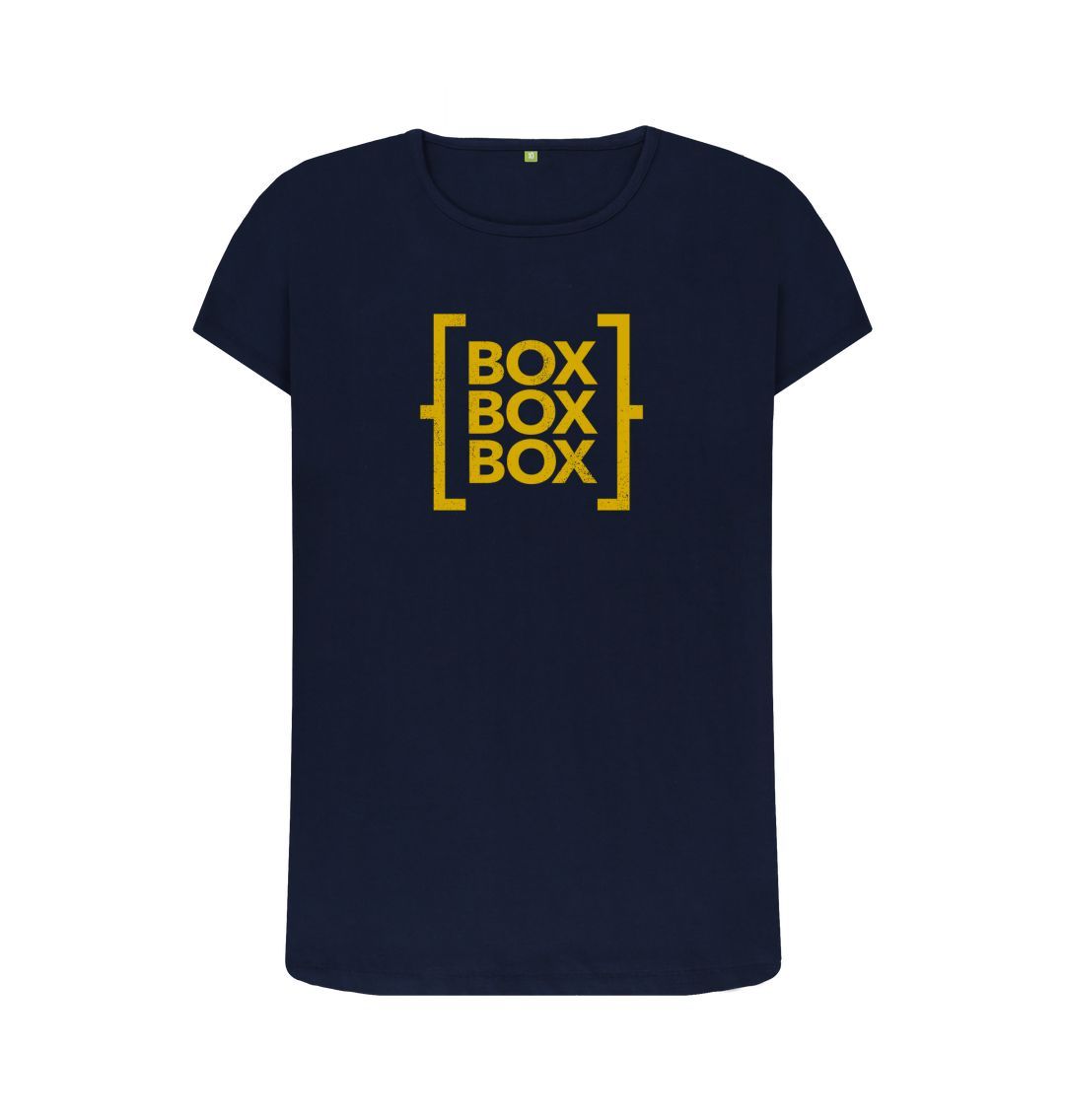 Navy Blue Box Box Box - the T-shirt (womens fit)